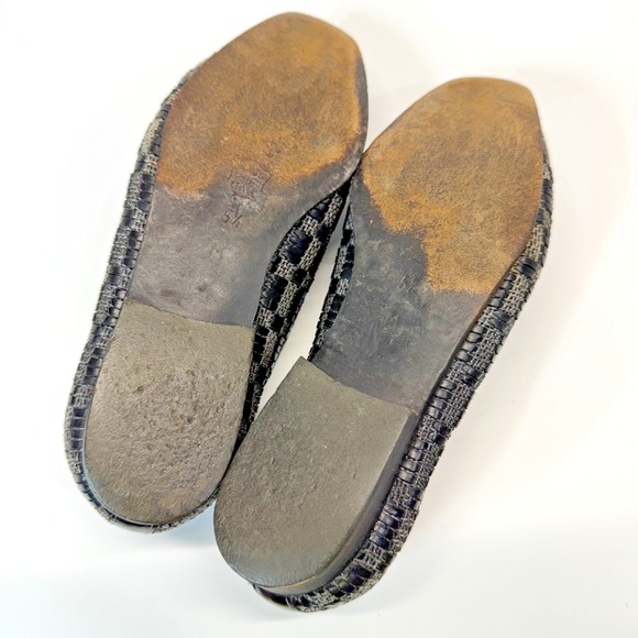 Vintage Sesto Meucci Loafers Shoes Womens 5.5 Black Weave Leather Slip On Italy - Picture 12 of 16